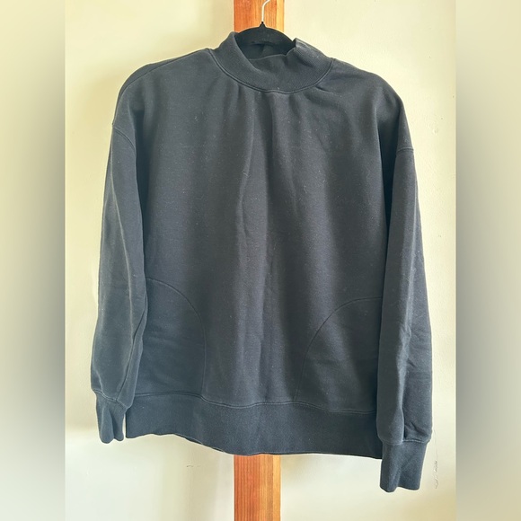 Stitch And Feather Sweaters - Women's Black Mock Sweater with pockets